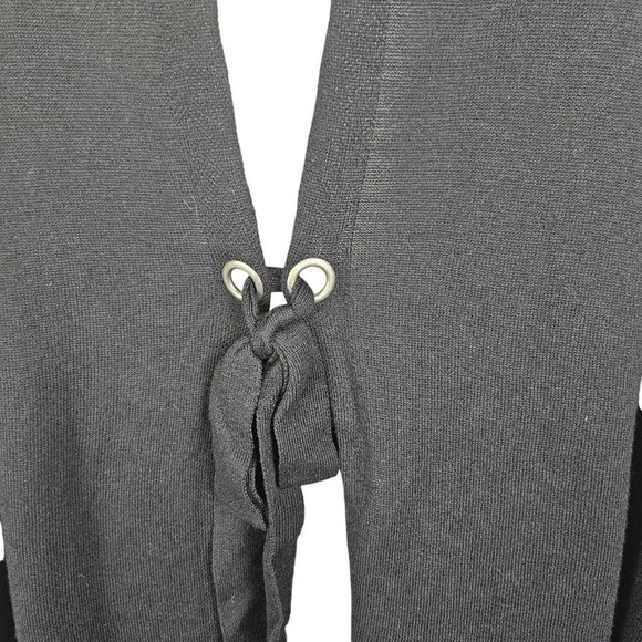 Belle Sky Black‎ Long Sleeve Sweater Cardigan Tie in Back Size X-Large - Picture 6 of 9